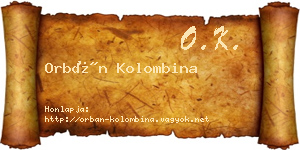 Orbán Kolombina névjegykártya